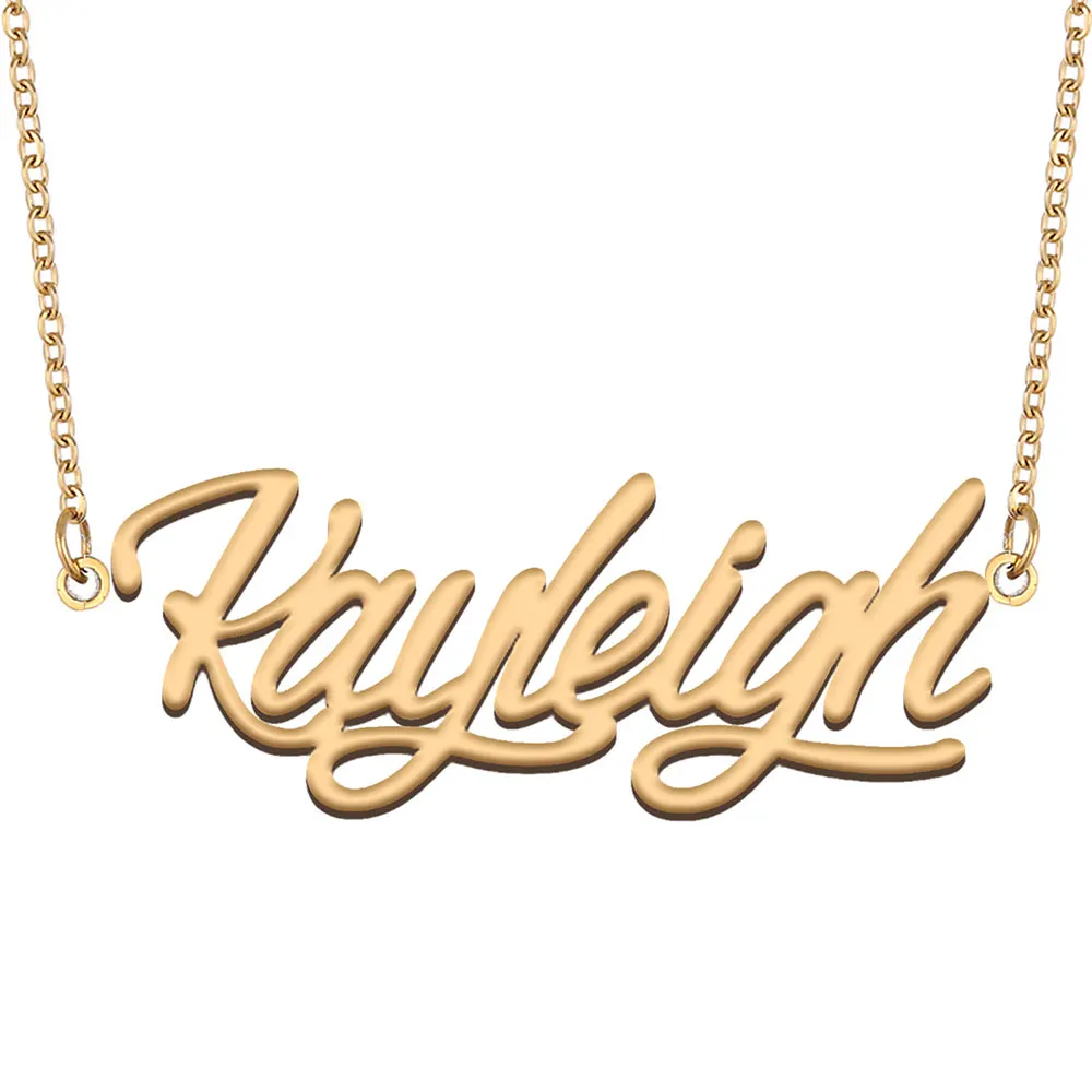 

Kayleigh Name Necklace for Women Stainless Steel Jewelry Gold Color Nameplate Pendant Collares Para Mujer Letters Choker