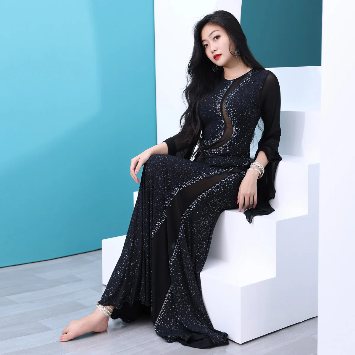 

Belly Dance Performance Dress Flick Robe Dress Professional Belly Dance Women's Dress