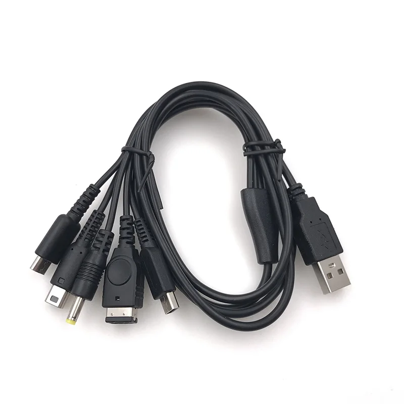 5 في 1 كابل شحن USB لنينتندو جديد 3DS Xl DS Lite Ndsi Ll Wii U كابل الشاحن لنينتندو GBA SP لسوني PSP 1000/2000