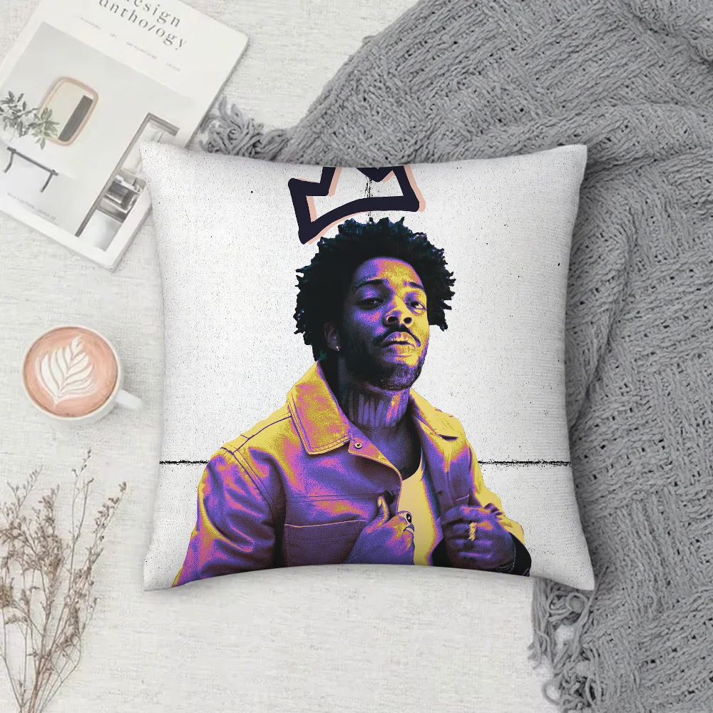 Rapper B-Brent Faiyaz Wasteland Pillow Case Square Double-Sided Printing Short Plush Sofa Cushion Cover Bedroom Bedside Pillow