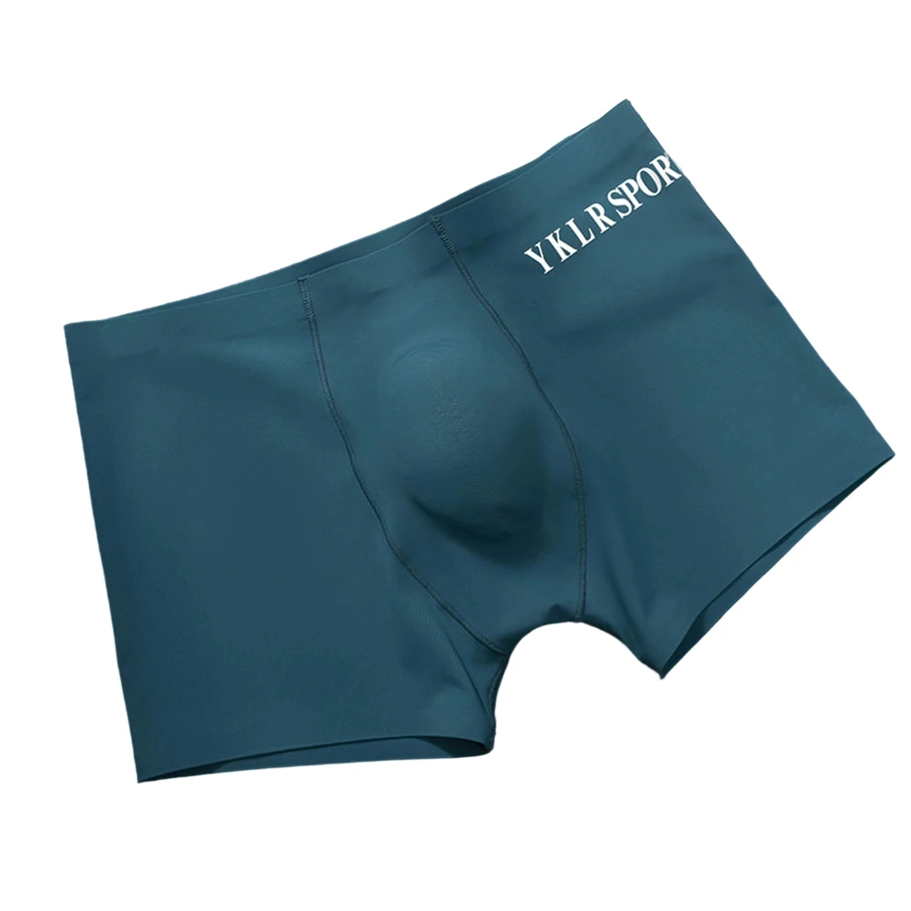 Men Smooth Seamless Boxer Shorts Underwear Sex 3D Bulge Pouch Underpant Lingerie Quick Dry  Thin Flat Corner Panties