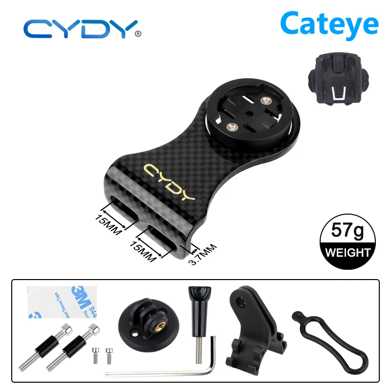 CYDY Carbon 3K Road Bicycle Computer Holder Garmin Edge Bryton Rider Whaoo Catey XOSS IGPSPORT MAGENE MTB Bike GOPRO Mount