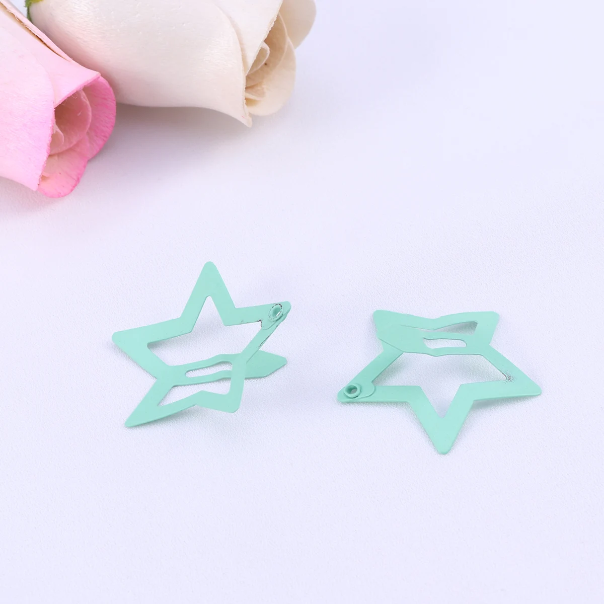 

12pcs Five Pointed Star Clips Baby Barrettes Hair Accessories Kids Hairpins Random Color Stylish Safe Coating Metal Lacquer
