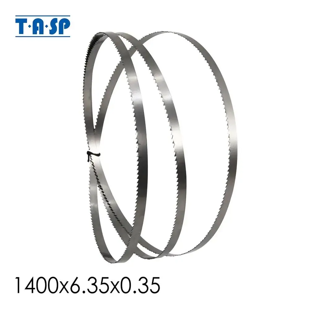 TASP - Hoja de sierra de cinta para madera 1400mm,  1 piezas, 1400x6,35x0,35 mm, para Draper, Scheppach, Einhell, Fox