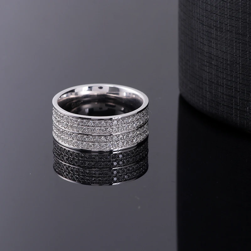 Provence 14K/18K men solid gold ring lab diamond wedding band widening luxury promise enagagement rings Anniversary gifts party