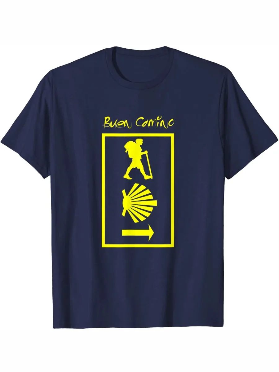 Buen Camino De Santiago Compostela Spanish Pilgrim T-Shirt 100% Cotton O-Neck Summer Short Sleeve Casual Mens T-shirt Size S-3XL