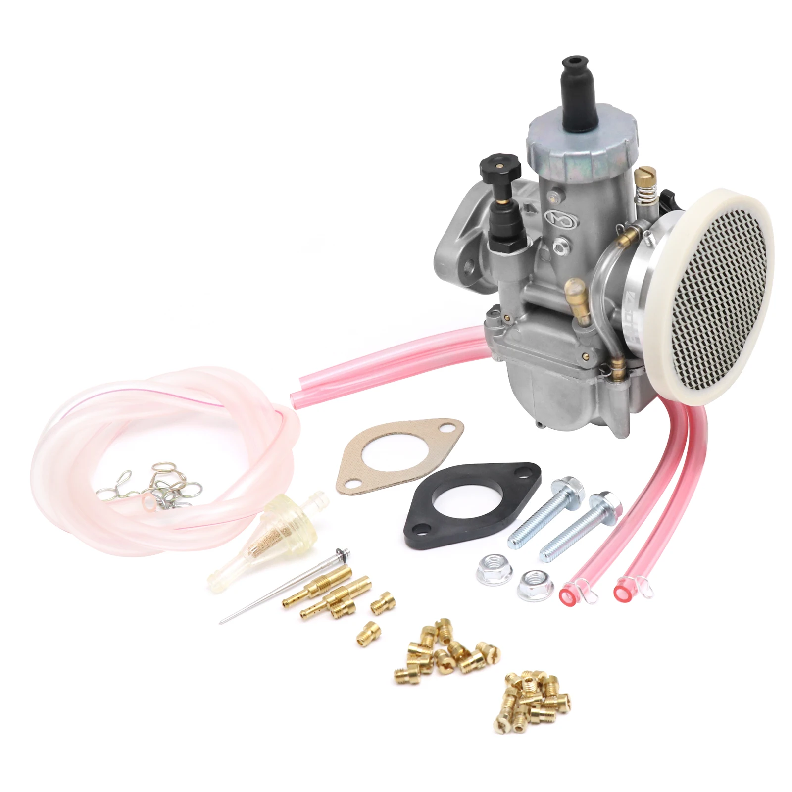 Alconstar- Motorcycle PE17 PE19 PE22 PE24 PE26 PE28 Flange Carburetor with Power Jet For 50 100cc 125cc 250cc Racing Motor Bike