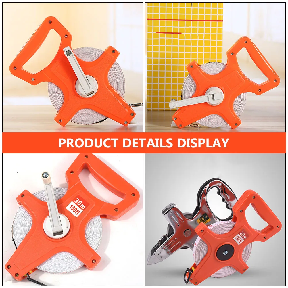 1 لفة رف نوع متر حاكم 30 متر شريط قياس هندسي متين بكرة مفتوحة لقياس دقيق بناء المناظر الطبيعية