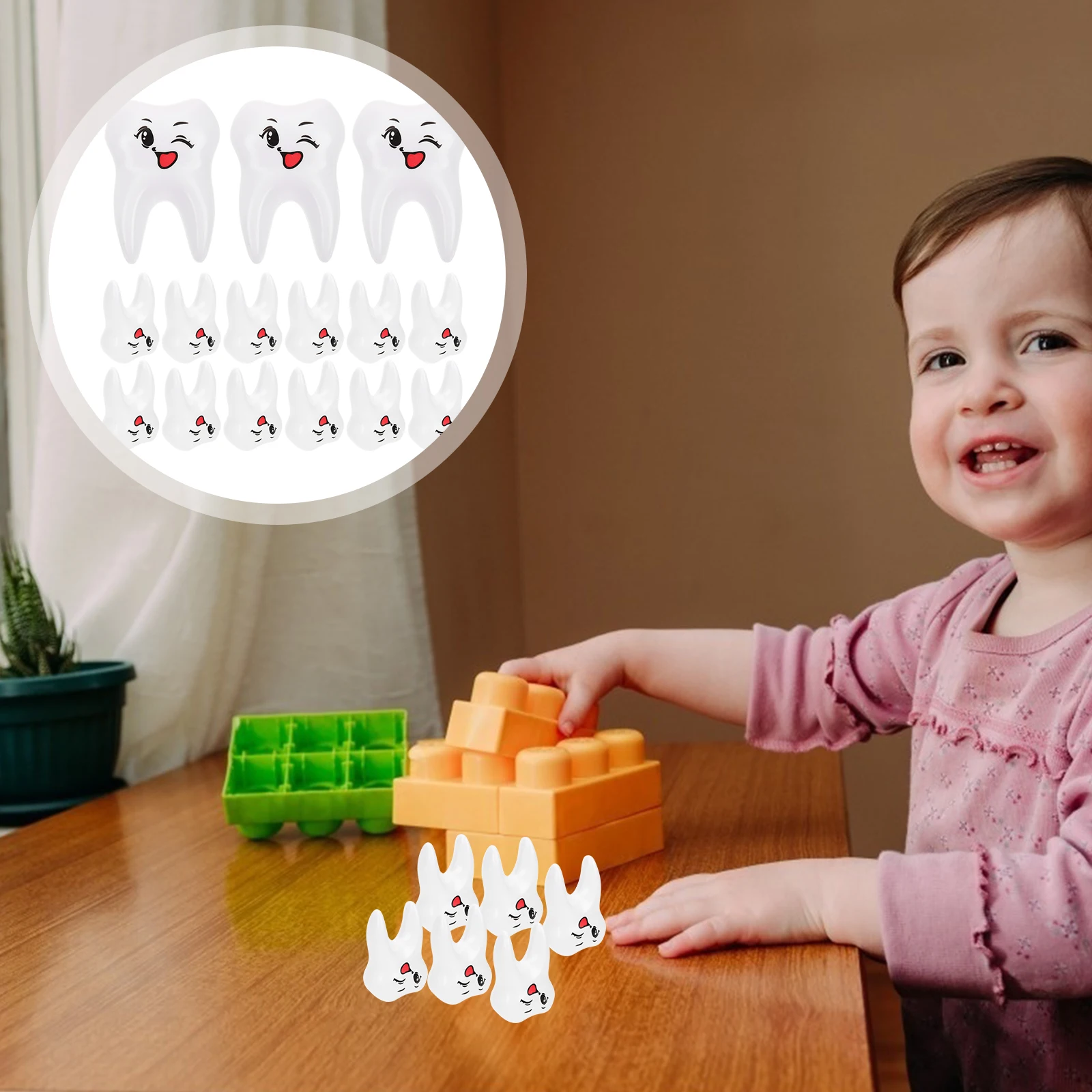 

15 Pcs Cartoon Tooth Child Fake Teeth Plastic Dential Pretend