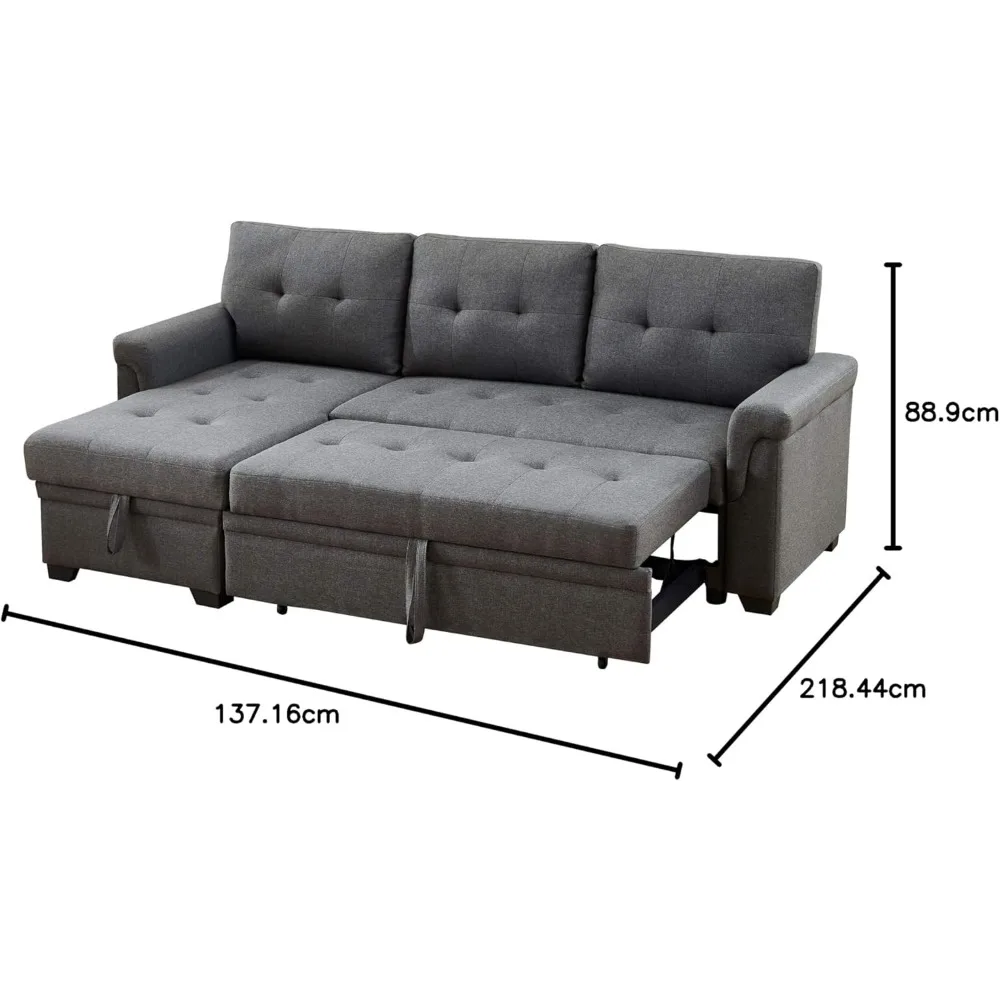 Sectional Sleeper Sofa - Versatile Sleeper Couch & Sofa Bed with Storage - Comfortable Couch with Storage, Small Sleeper Sofa