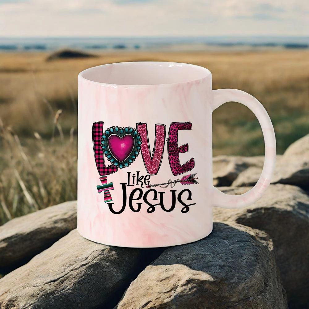 

Rabbit Ear Cute Water MugArt Mug of Letter LOVE Heart Shape Themed Coffee Mug Tea Drinkware for Sweet Love Festive Unusual Cups