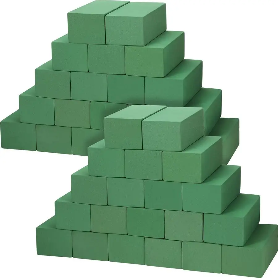 

48 Pcs Floral Foam Blocks for Flower Arrangements 7.9 x 3.5 x 2.4 Inches Green Florist Foam Bricks Dry Wet for Fresh or Artifici
