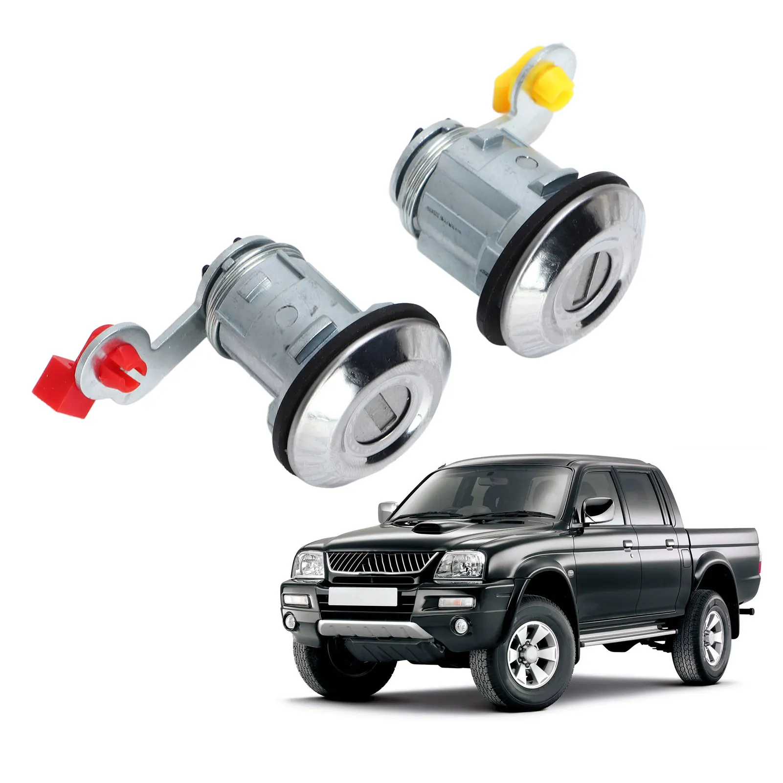 Left Right Door Lock Cylinder With 2 Keys YE05506A Replacement for Mitsubishi L200 2001-2005