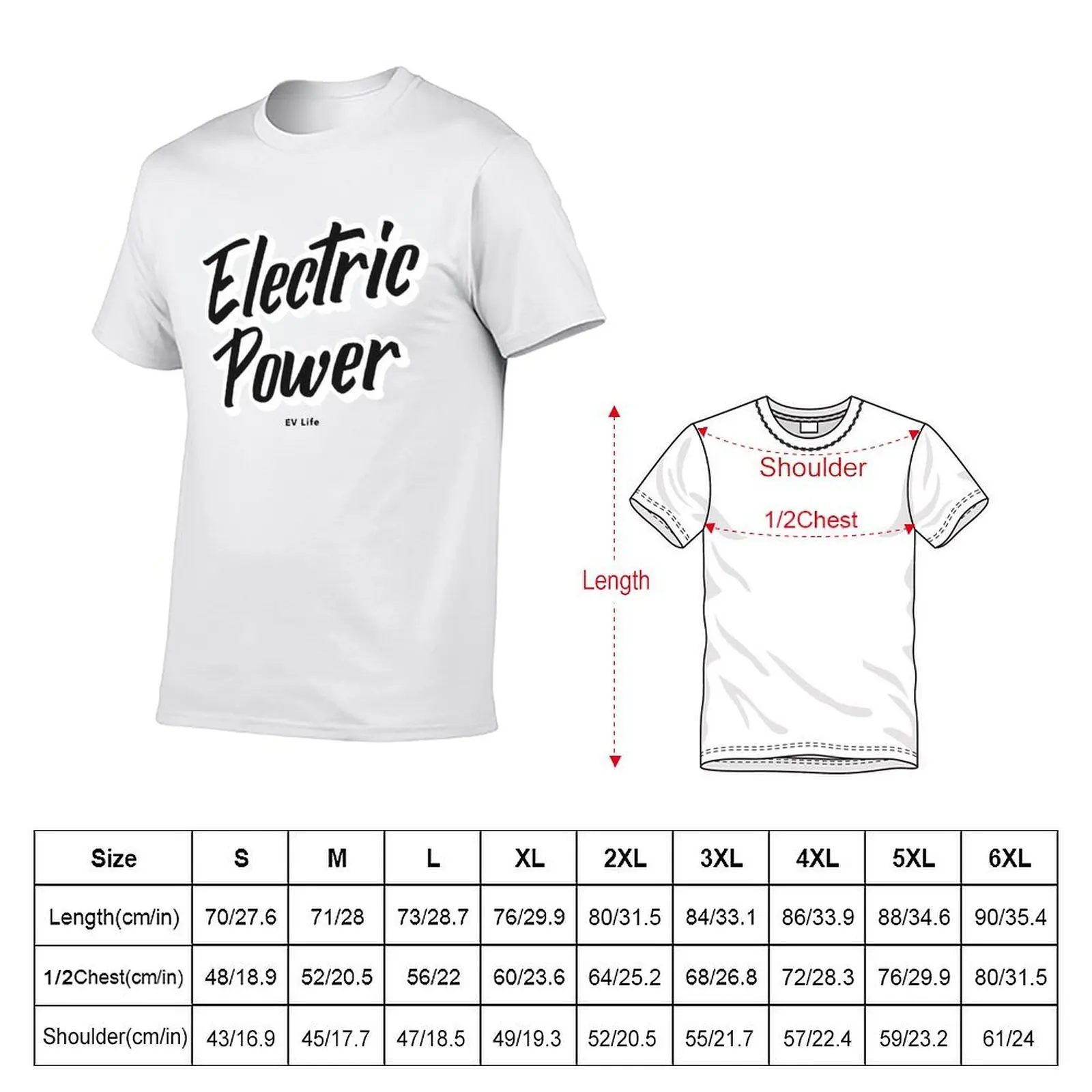 EV Electric Power T-Shirt plus sizes Aesthetic clothing men workout shirt