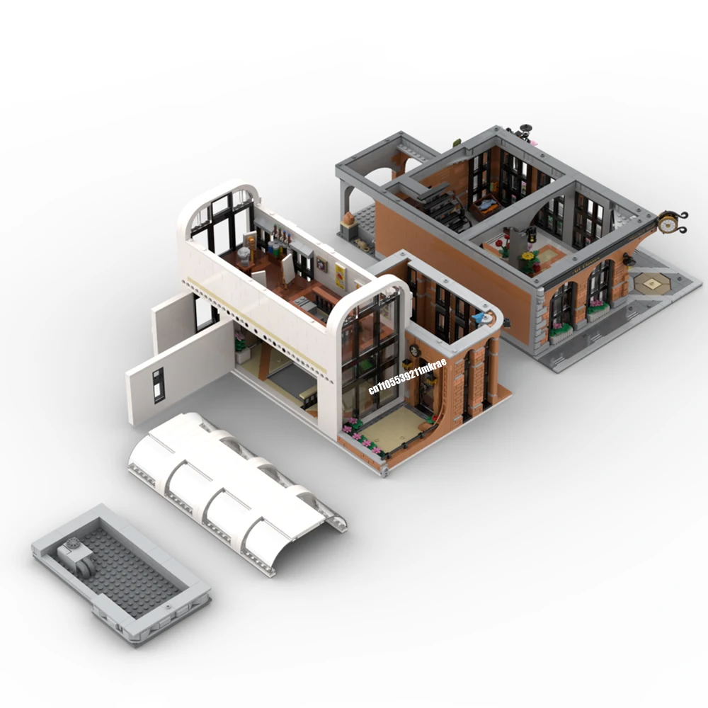 ตัวต่อ 3460 ชิ้น ชุดตลาดถนน ศิลปะ แกลเลอรี แบบจำลอง DIY สร้างสรรค์ ของเล่นเด็ก ประกอบเอง ของขวัญ ตัวต่อบล็อก