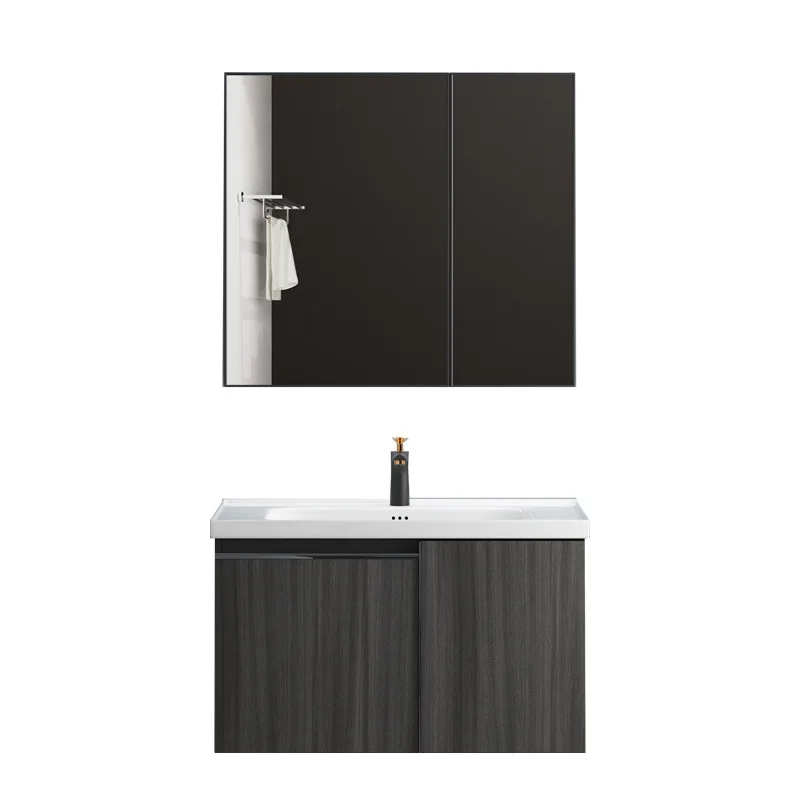 

Bathroom Smart Mirror Bathroom Cabinet Slate Basin Set Combination Solid Wood Mirror Cabinet Wash Table