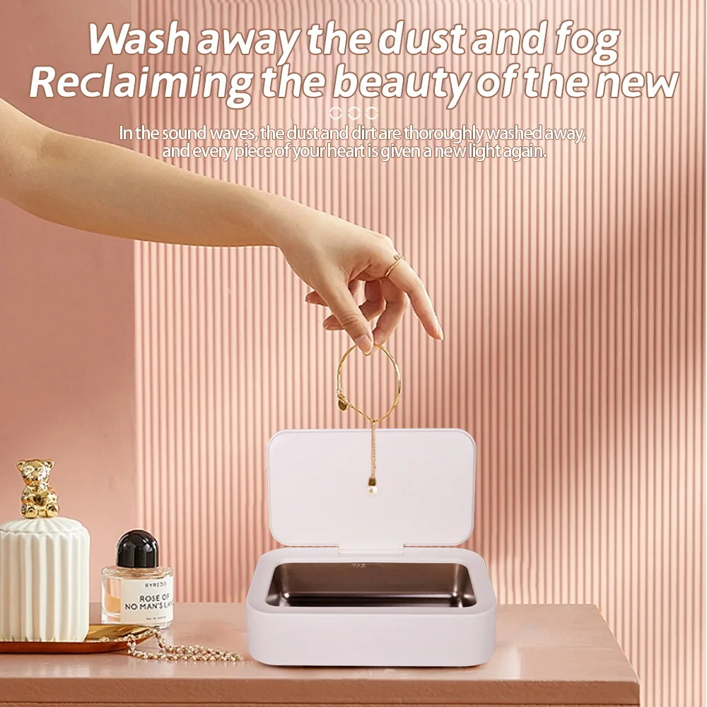 Portable Ultrasonic Eyeglass Cleaner Rechargeable Household Cleaning Box Jewelry Braces Cleaner Ultrasonic Jewelry Cleaner