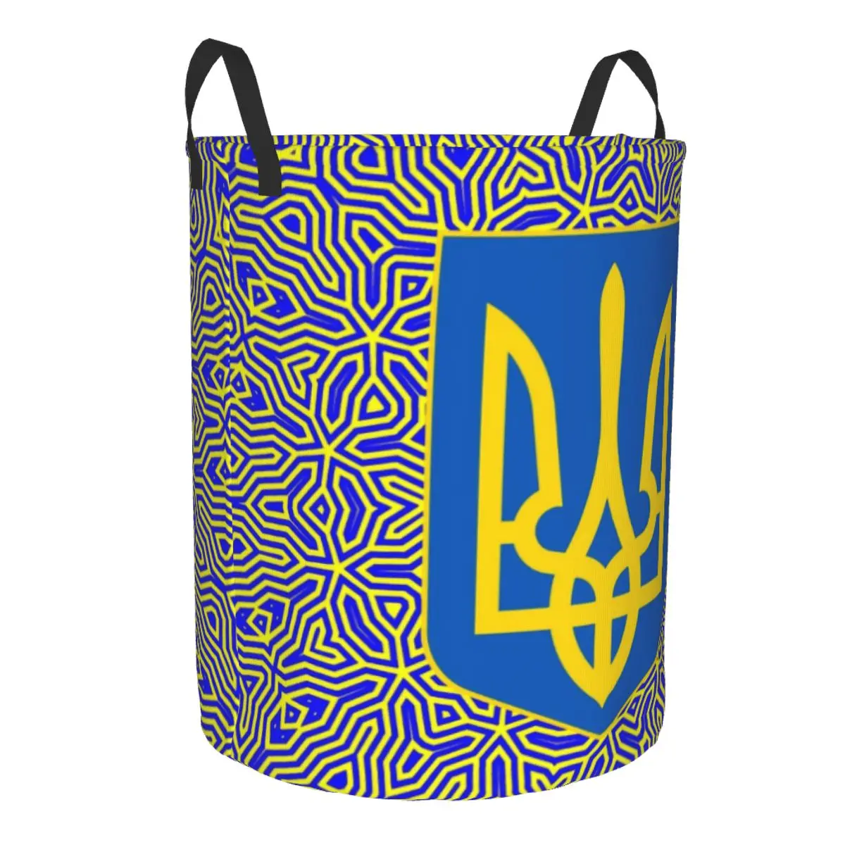 Ukraine Flag Laundry Hamper Large Clothes Storage Basket Ukrainian Coat Of Arms Toys Bin Organizer for Kids