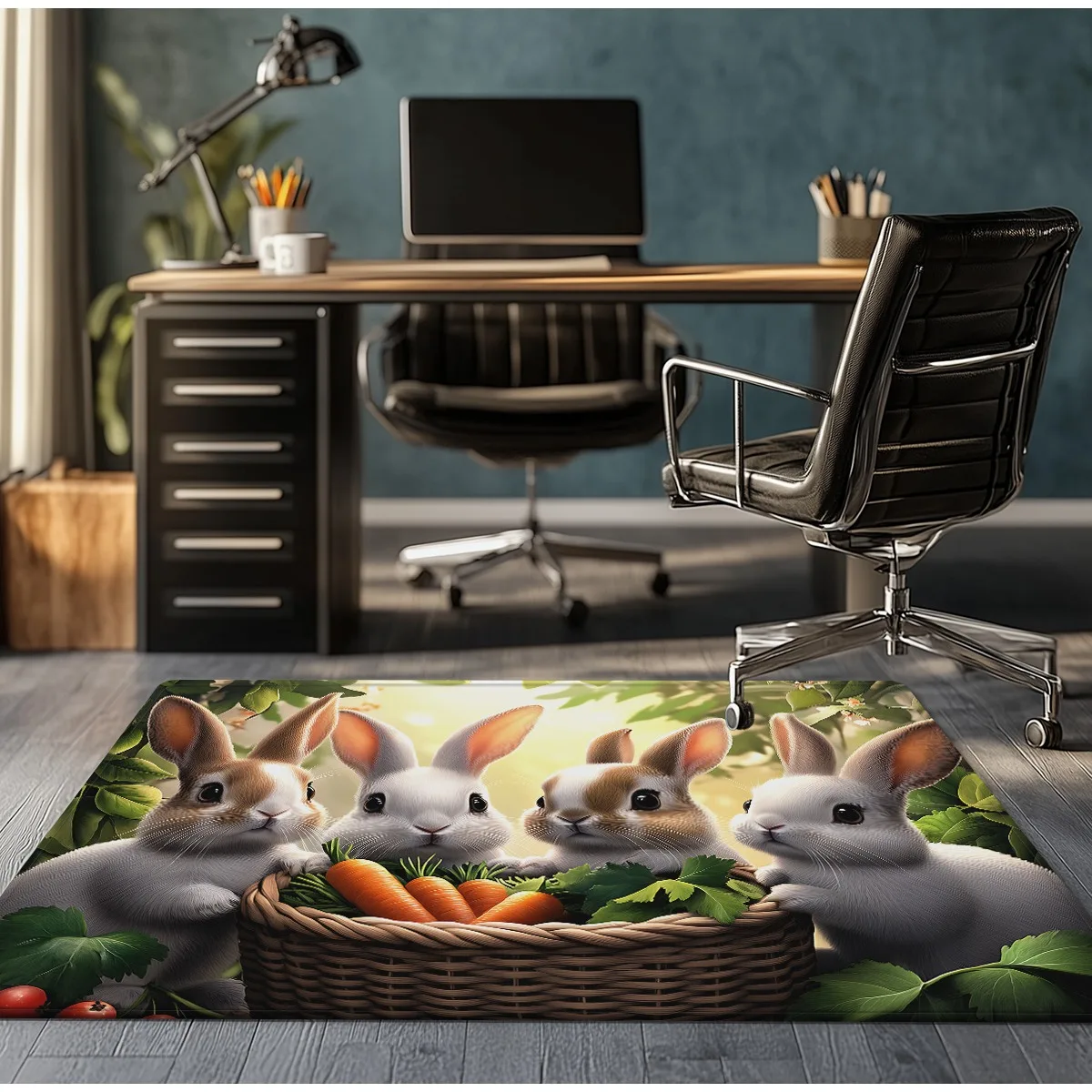 الأرنب الجزرة سلة كريستال المخملية البساط عيد الفصح الربيع موضوع لطيف الحيوان غرفة الاطفال ديكور لينة عدم الانزلاق الكلمة حصيرة #2