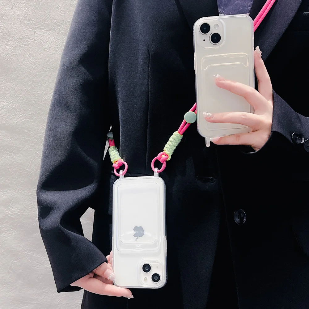 

Lanyard Cross-body Shoulder Straps for iPhone 17 16 15 Pro Max 14 Plus 13 12 11 Case iPhone Air Keychain Adjustable Braided Rope