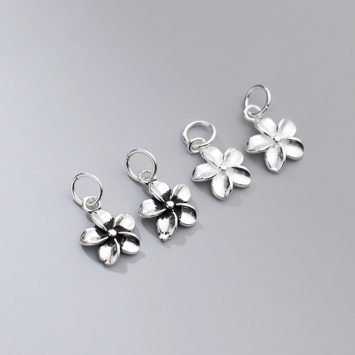 100% Real Sterling 925 Silver Accaccessories Bauhinia Charm Pendant For Bracelets Necklaces Key Diy Material