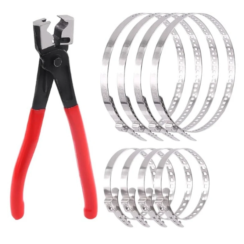 Professional CV Boot Clamp Plier Set Includes 8 Clamps And Carbon Steel Pliers