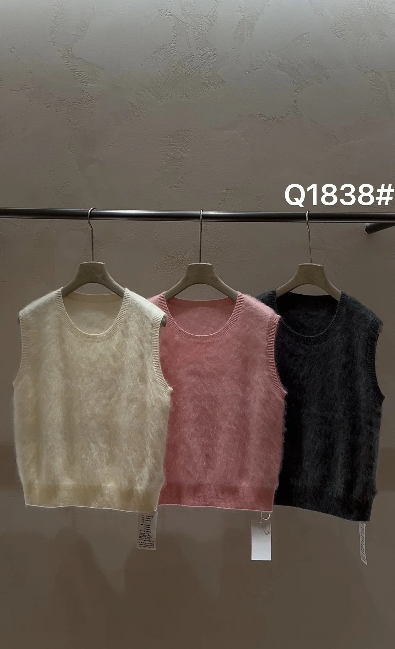 

Шерстяной вязаный жилет с эффектом похудения, круглый, с открытой передней частью, свободный крой, удобная теплая цветная зимняя одежда