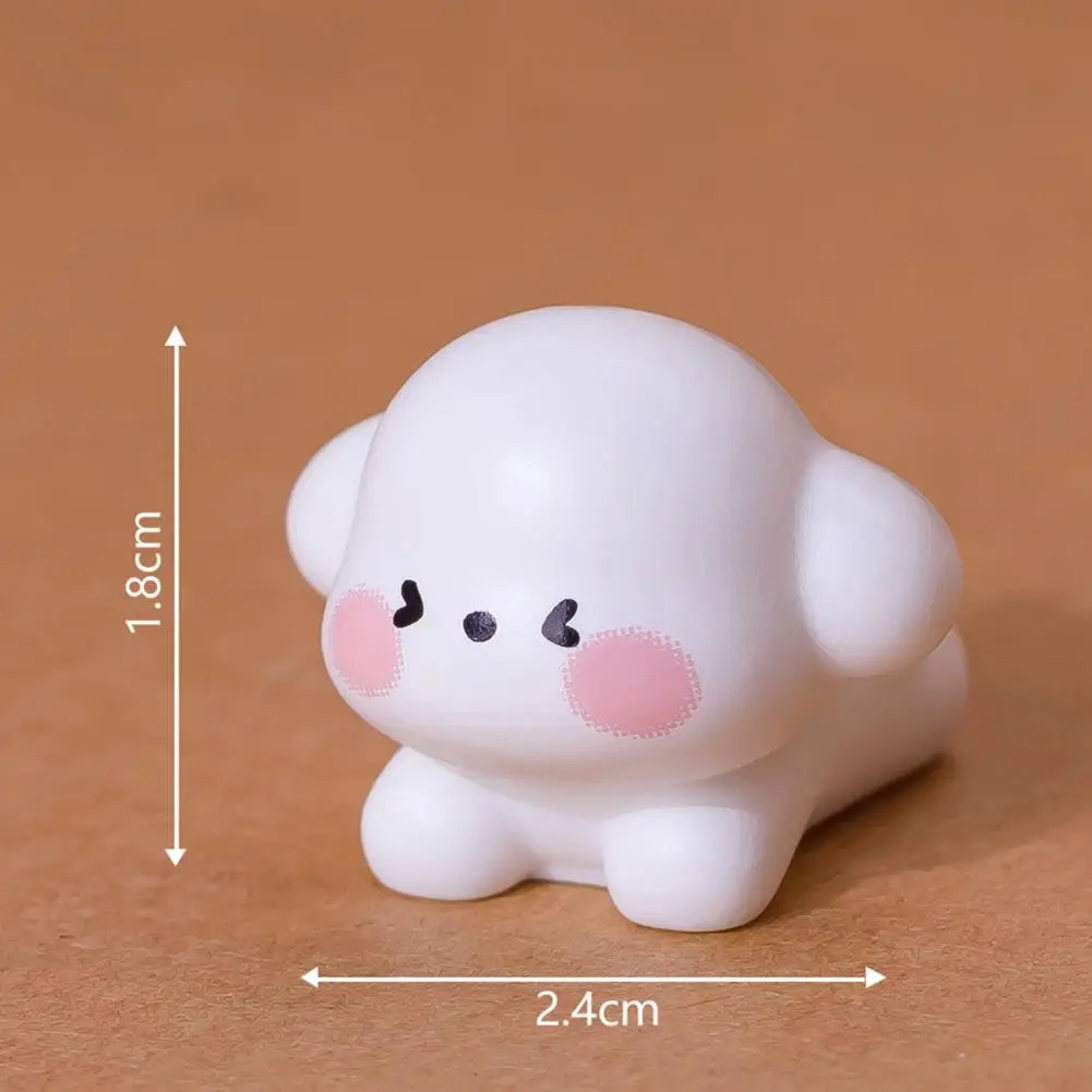 Cute Desk Accessory Micro Landscape Ornaments Miniature Dog Figurine Resin Statue Diy Terrarium Dollhouse Decor for Desktop