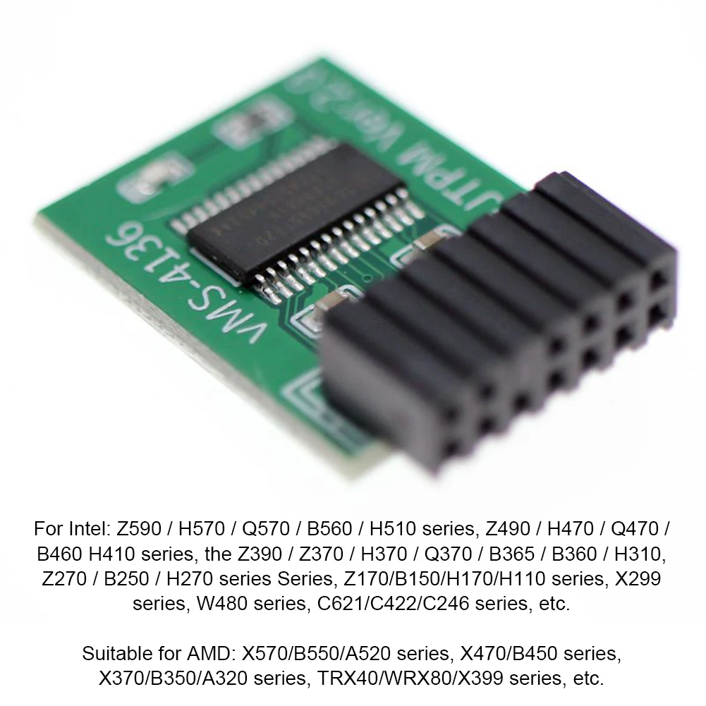 TPM 2.0 Module 12/14/18/20PIN TPM 2.0 Encryption Security Module TPM 2.0 Security Module for ASUS ASRock MSI ASRock GIGABYTE LPC