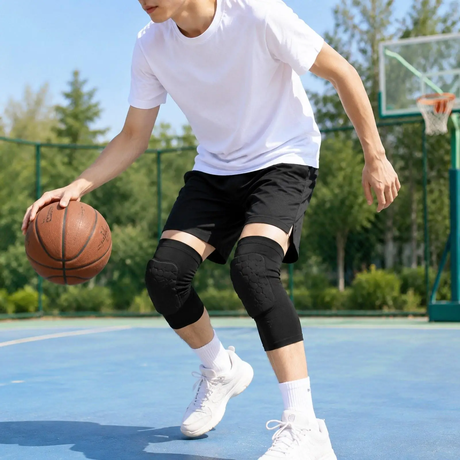 2Pcs Knee Support Basketball Baseball Knee Brace Multipurpose Soft Knee Pads for Workout Football Home Work Gym Cycling