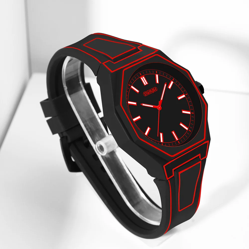 Orologio semplice da uomo alla moda con funzione data, orologio da polso al quarzo stile preppy - cinturino in silicone, (confezione regalo non inclusa)