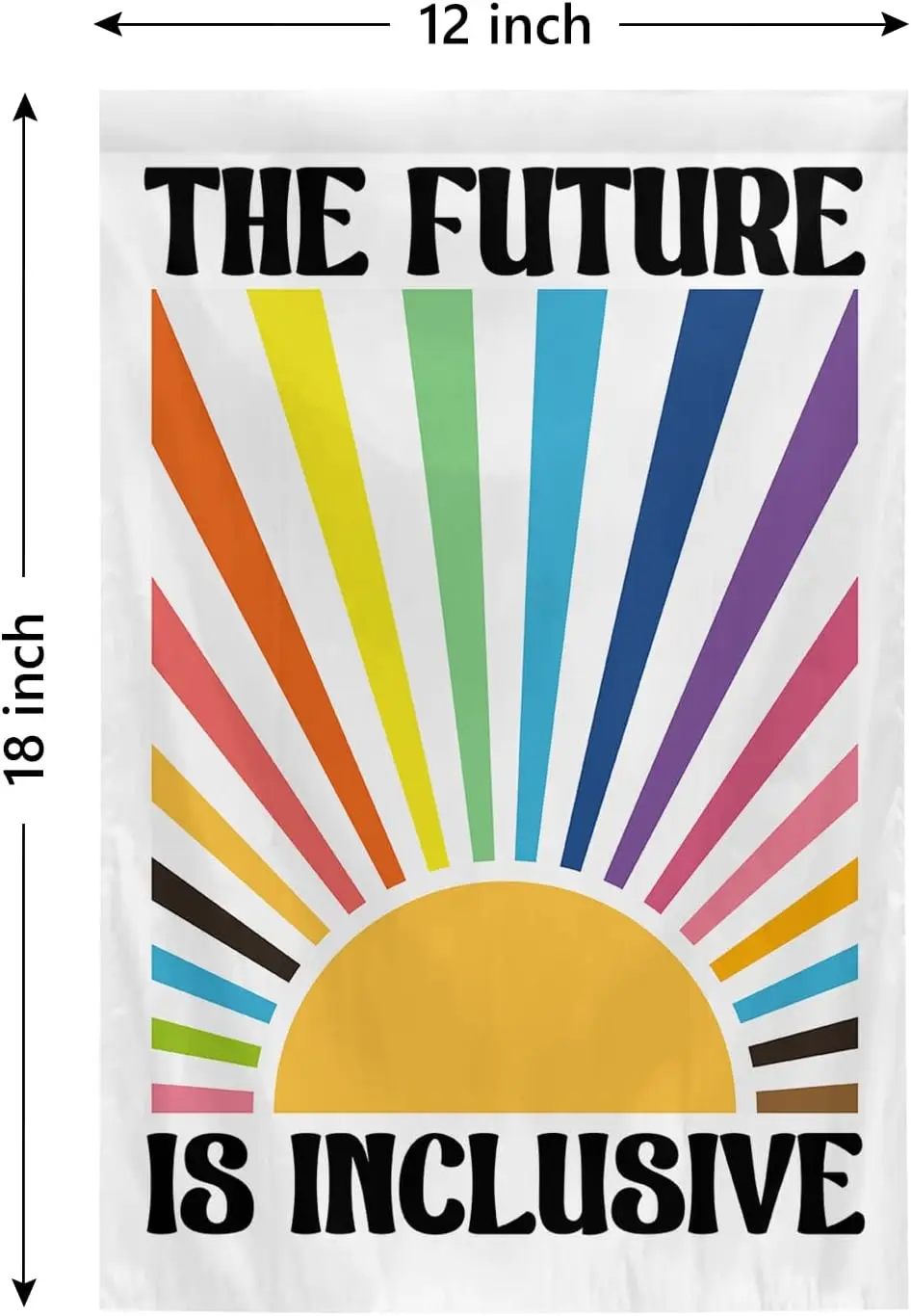 The Future is Inclusive Pride Garden Flag 12x18 Inch Double Sided Polyester Trans Rights Flag for Indoor Outdoor Yard Garden SSL