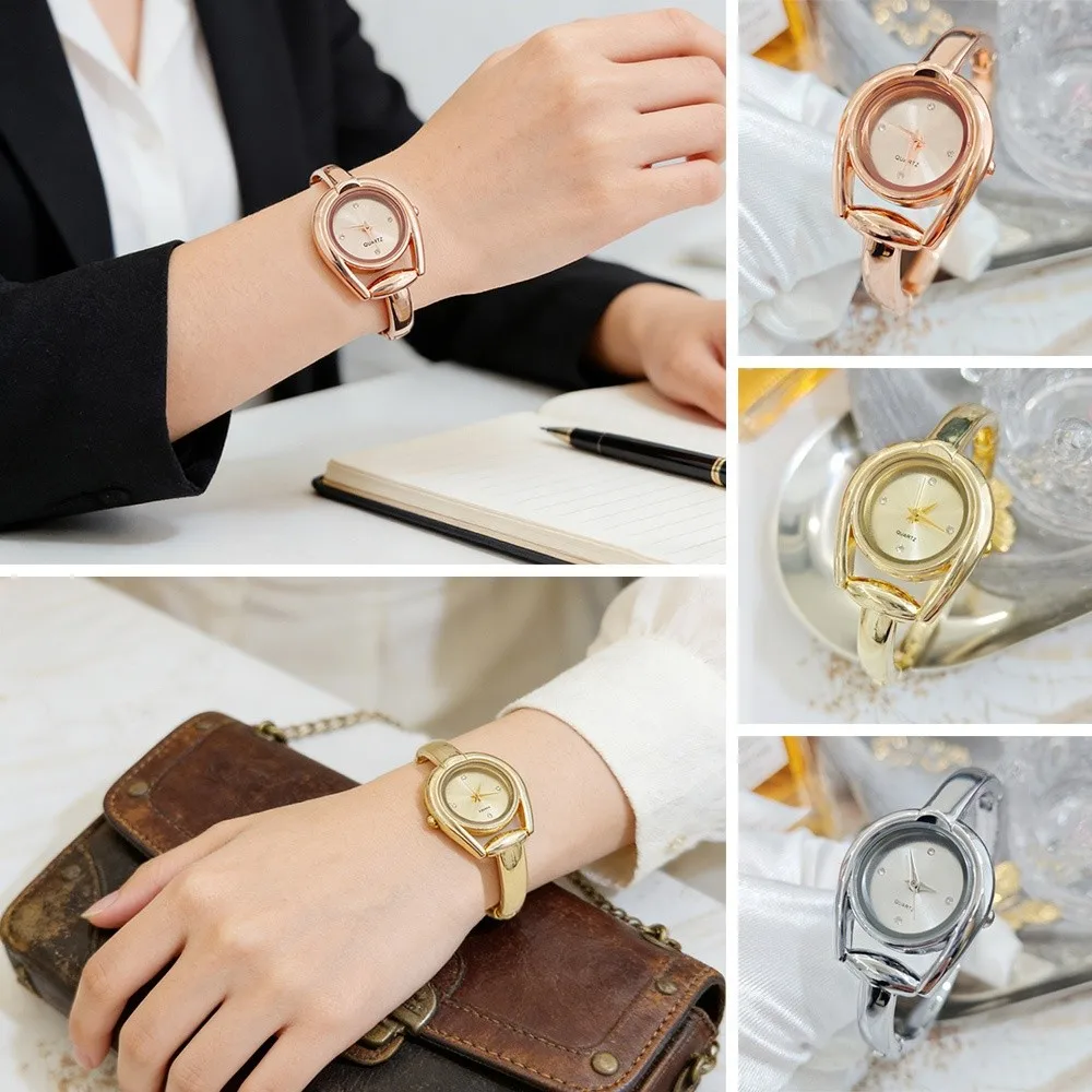 

Модные кварцевые часы с открытым дизайном, роскошные элегантные часы-браслет, подарок для женщин