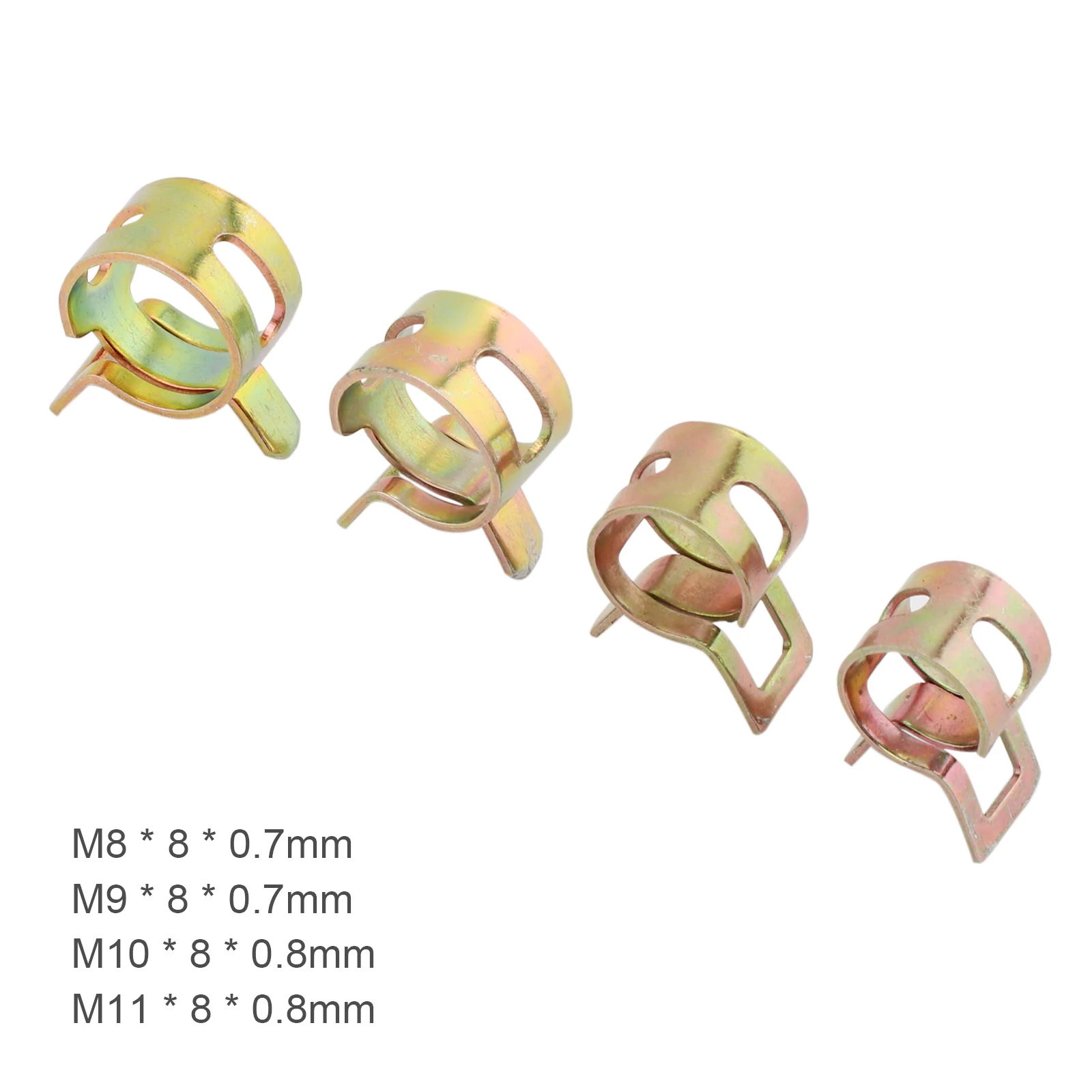 1 Piece 8mm / 9mm / 10mm / 11mm Spring Band Type Fuel Line Clamps for 10 - 16mm / Vacuum Tube Water Pipe Gas Hose