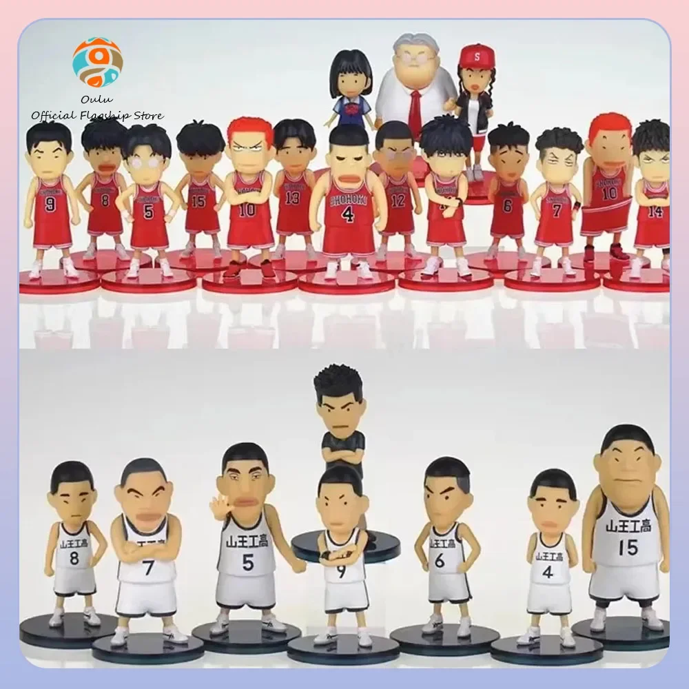 A Set Slam Dunk Action Figure Hanamichi Sakuragi Figurine Akita Sannoh Figure Kawaii Figures Pvc Ornament Birthday Gift Toy