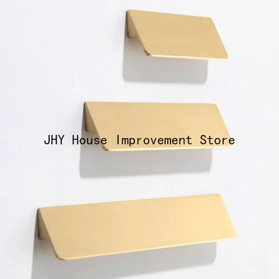 Modern Simple Gold Brass Drawer Pulls Rectangular Wardrobe Copper Kitchen Cupboard Cabinet Handles Furniture Handles Hardware