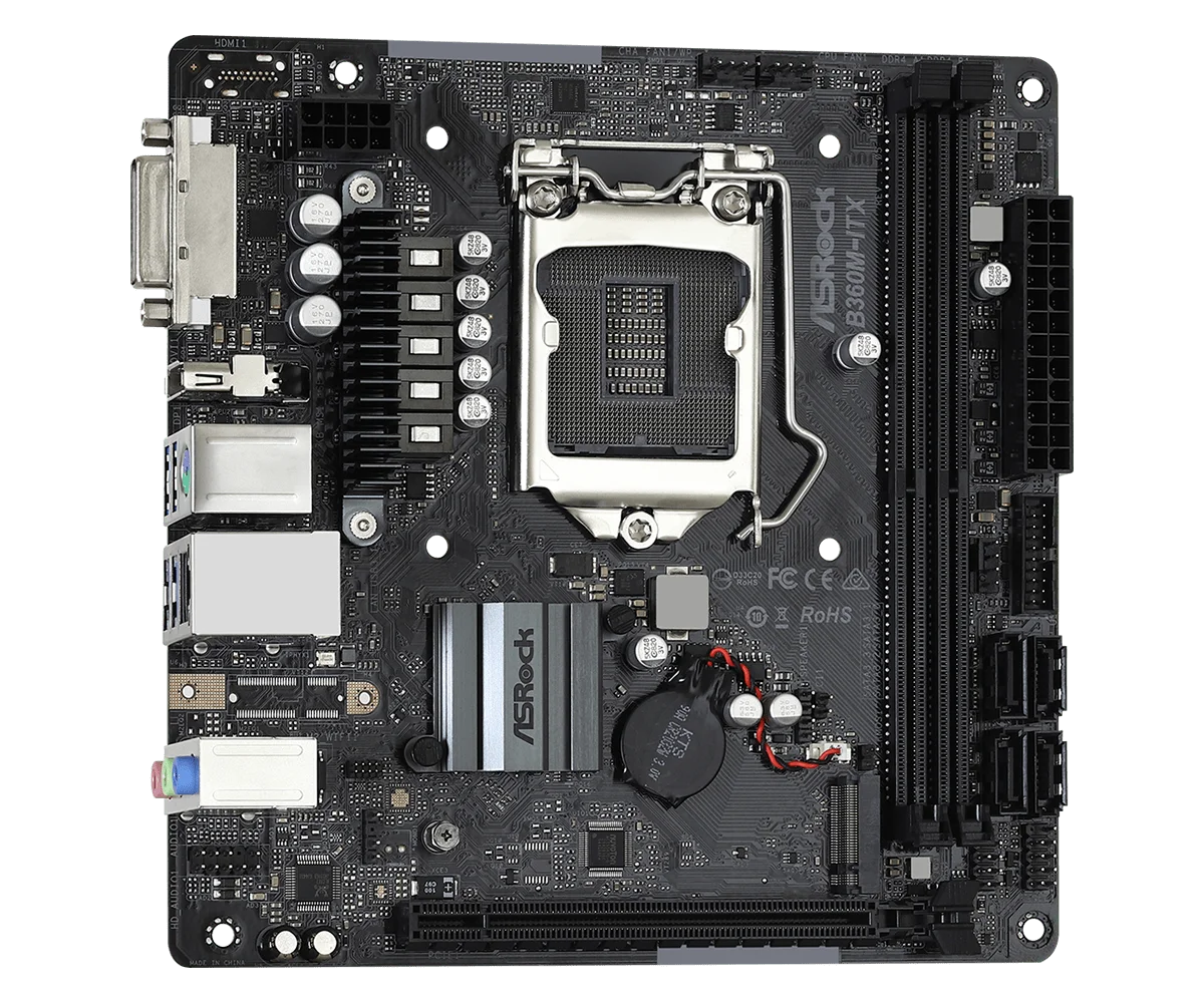 Imagem -03 - Placa-mãe Asrock B360m-itx Mini-itx Intel B360 Ddr4 Lga 1151 Suporta Cpu I7-9700kf I5-9600 I58400 I39100 I9-9900k