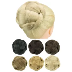 Soowee Synthetic Large Size Dancer Braided Chignon Hair Cover Donut Hairpieces Scrunchie Hair Bun Wig Updo on Wedding Party