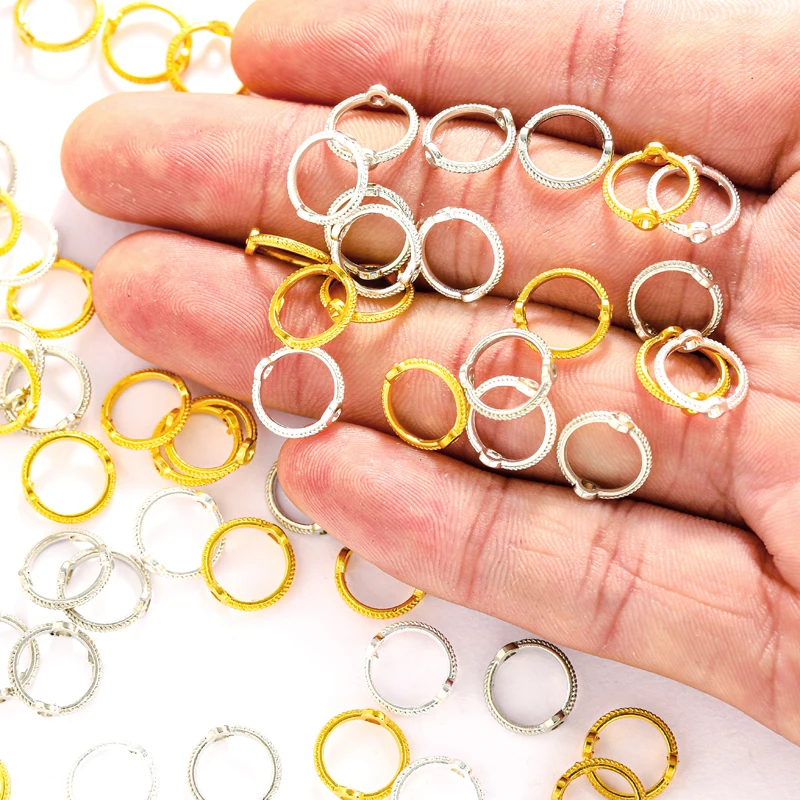 

6/8/10mm Vintage Round Frame Wrapped Bead Connect Rings Spacers Sliver Through Hole Beading Cap DIY Bracelet for Jewelry Making