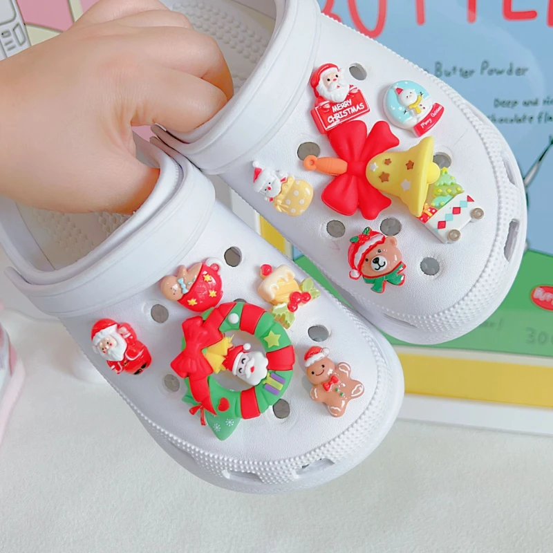 Festive Christmas Shoe flowers for clogs  ABS Material, Cute Holiday Themed DIY Charms Compatible with all clogs Xmas Gifts