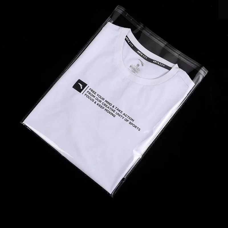 TETP 100Pcs Clear T-shirt Packaging Self Adhesive Bags Home Travel Pants Bath Towel Storage Gift Decoration OPP Cellophane