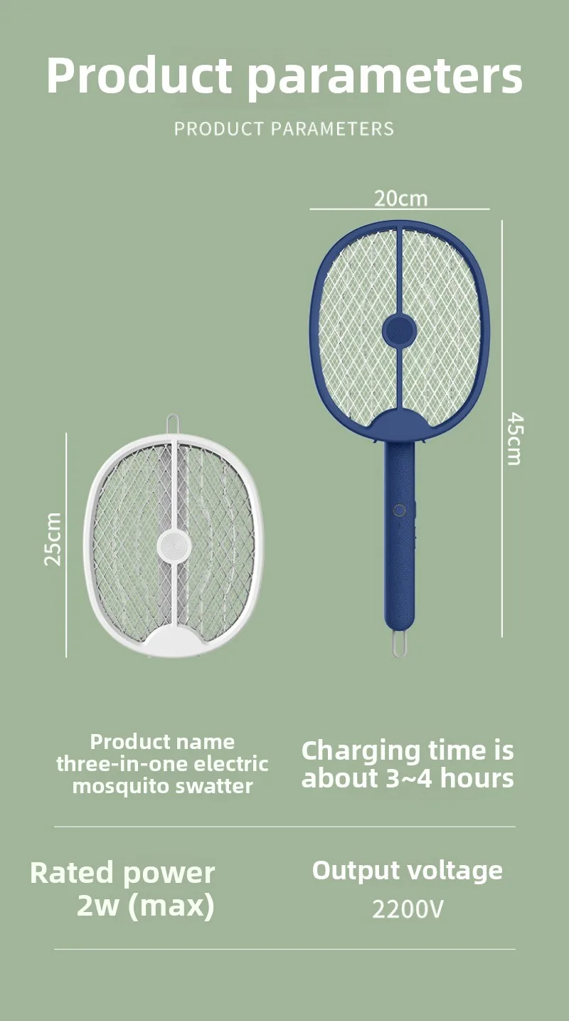 مضرب البعوض 3 في 1 مضرب البعوض مبيد حشري USB شحن شبكة واقية اللوازم المنزلية للمنزل غرفة نوم غرفة المعيشة