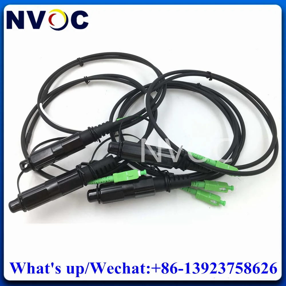 

10Pcs IP67 Waterproof Corning HUAWEI Mini SC/APC 1M 5.0mm Black Cable to OptiTap Jumper Fiber Optic Connector Patch Cord