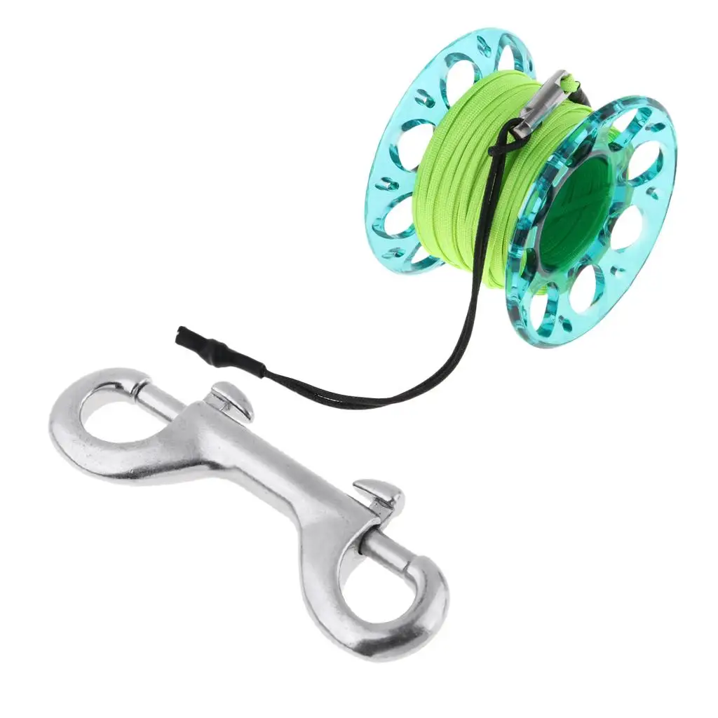 Finger Spool Reel Diving Gear Double Ended Snap Bolts Dive Wreck Scuba Diving Accessories 49ft