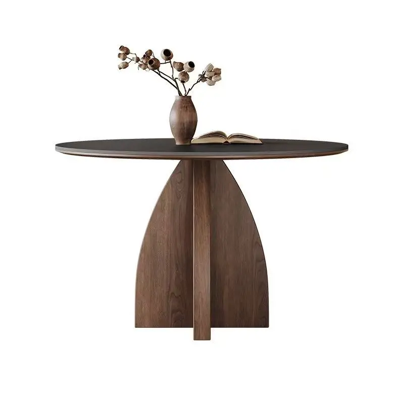 

/With Sintered Stone Top For Hotel Use-Durable And Eco-Friendly /Nordic Modern Solid Wood Round Dining Table