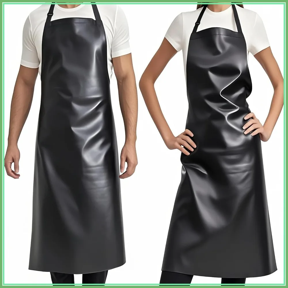 

Heavy-Duty Waterproof Apron, Chemical Resistant Rubber Vinyl for Industrial, Lab, Kitchen, Butcher & Grilling (40")