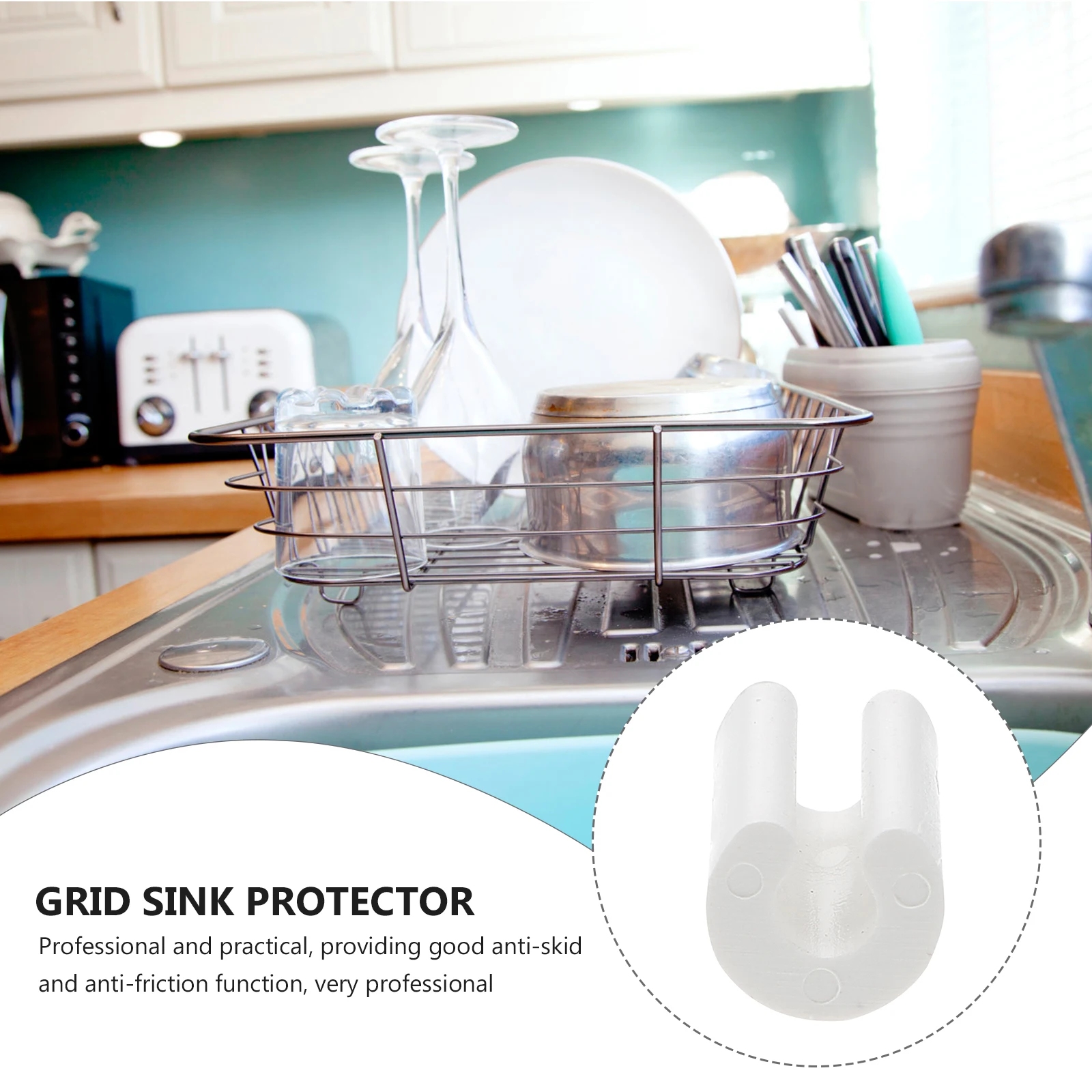 

100 Pcs Non-slip Mat Sink Protector Bumpers Wire Rack Bumbers Grid for Kitchen Splash Guard Protectors Grate
