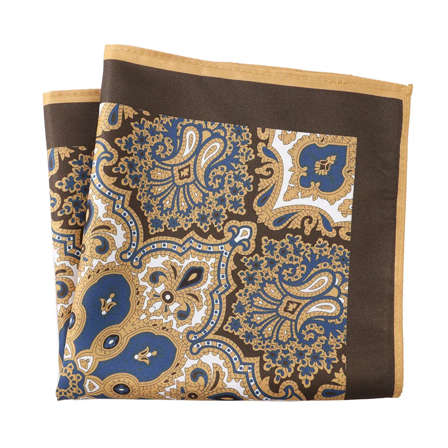 Vintage Paisley Dot Print Pocket Square for Men