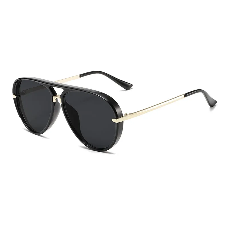 KAMMPT Fashion Retro Pilot Decor Shades Women Stylish Brand Design Sunglasses Oversize Vintage Metal Driving Anti UV Sun Glasses