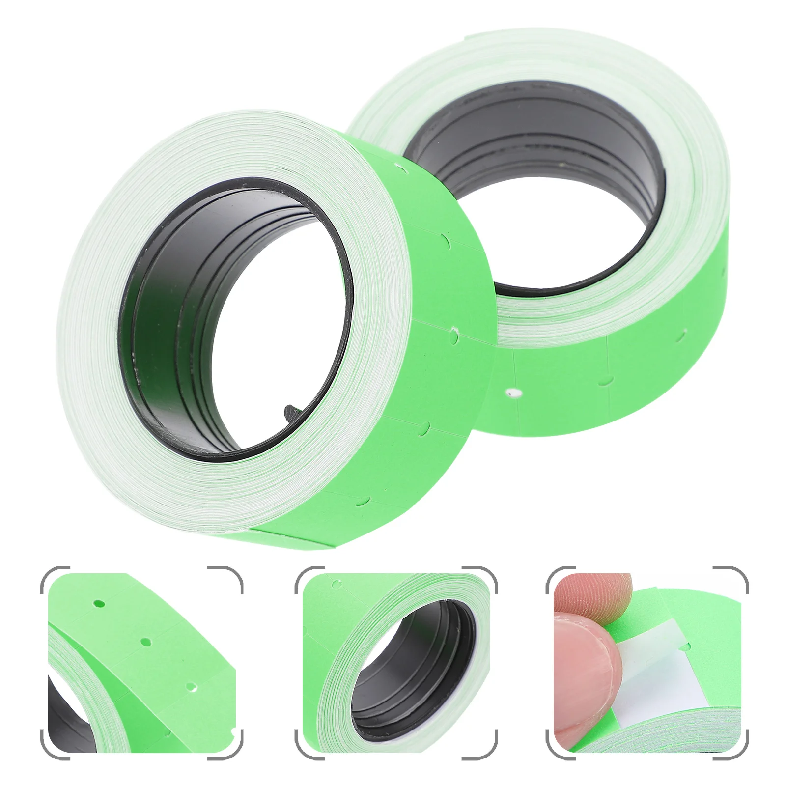 10 Rolls Labels for Envelopes Price Tag Paper Practical Machine Marking Green Self Adhesive